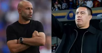 Efraín Juárez y Javier Mascherano.