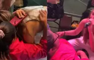Belinda se baja del escenario para cantarle a una fan