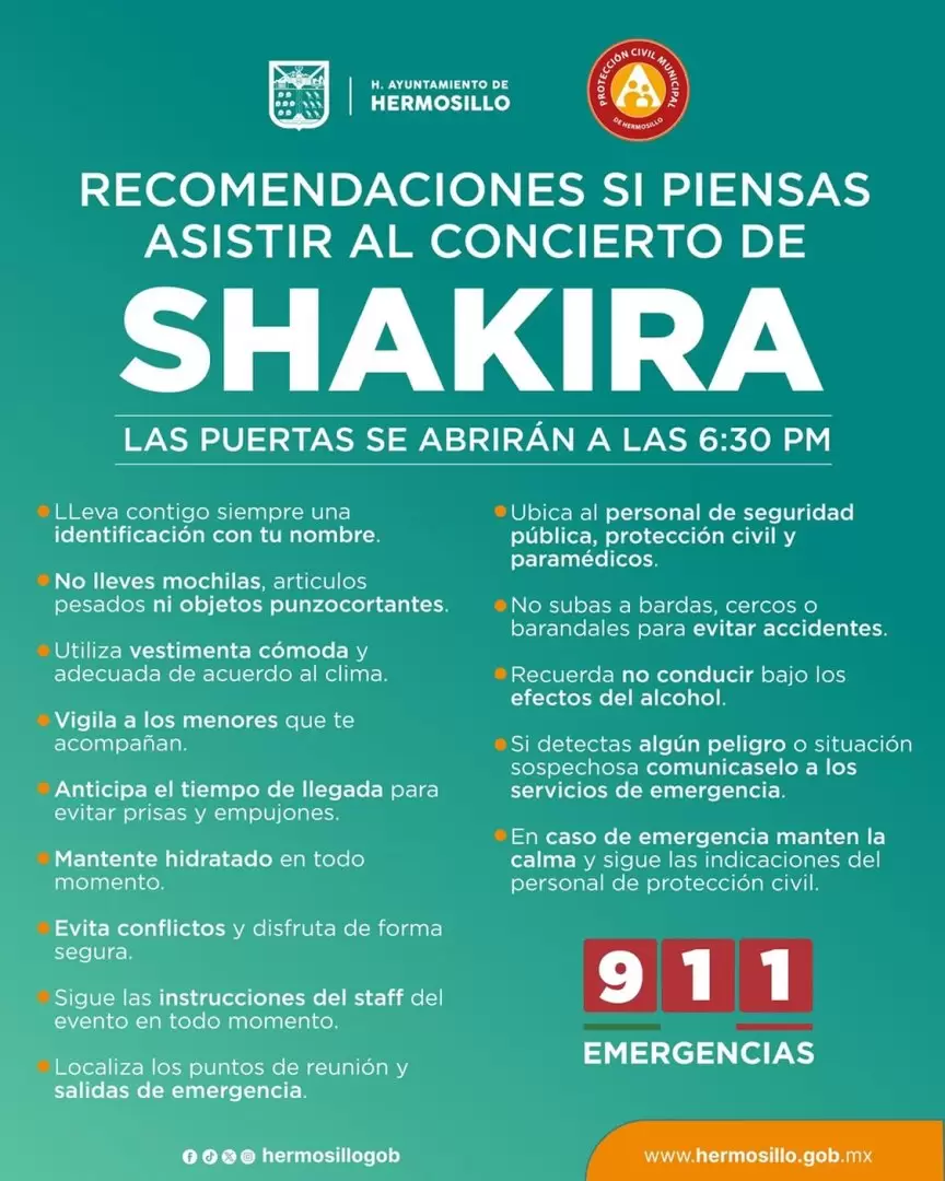 Recomendaciones para asistir al concierto de Shakira