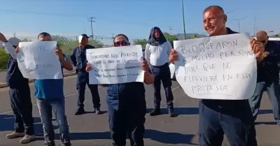 Protesta de trabajadores de seguridad del Itama