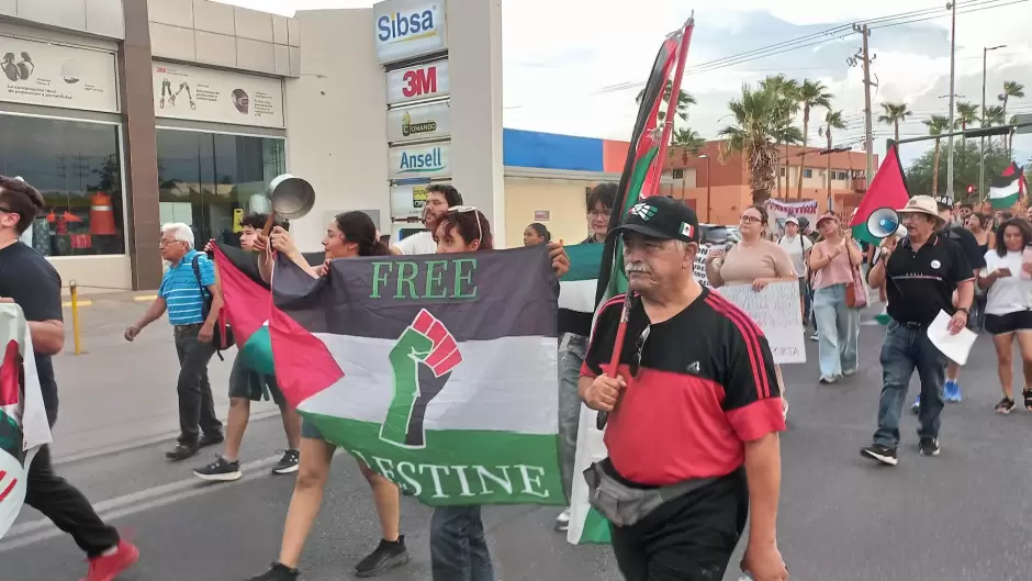 Hermosillenses marchan contra el genocidio en Gaza