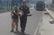 Escena dramtica! Mujer resguarda de las llamas a su nieta
