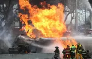 Tanque de pipa present ruptura en casquete tras chocar con objeto