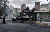 Normalistas incendian camin en puerta del Campo Militar 1