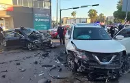 Choque deja dos policas heridos en cruce del bulevar Rodrguez y Matamoros