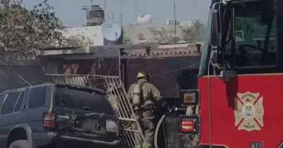 Incendio de vivienda en Los Jardines