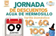 Jornada de Descuentos este jueves en Agua de Hermosillo