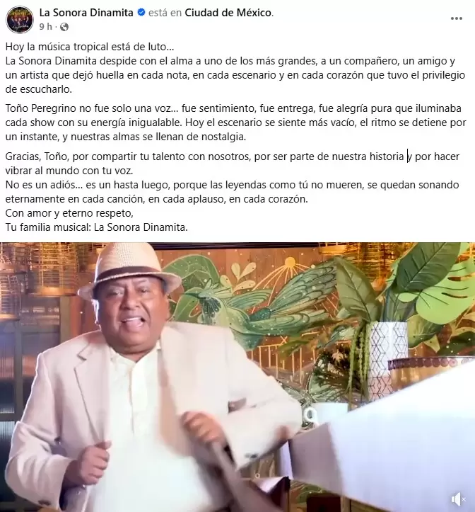 Fallece vocalista de La Sonora Dinamita