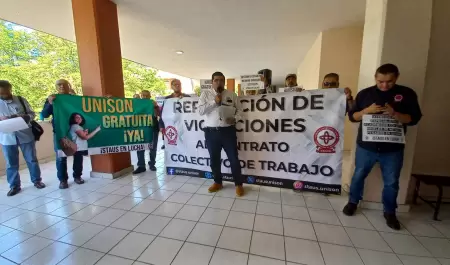 Manifestación de agremiados al Staus