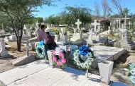 Previo al Día de Muertos, familias visitan a sus deudos en panteones de Hermosillo