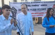 Federacin de Estudiantes se manifiestan frente a Palacio de Gobierno; Durazo escucha sus demandas