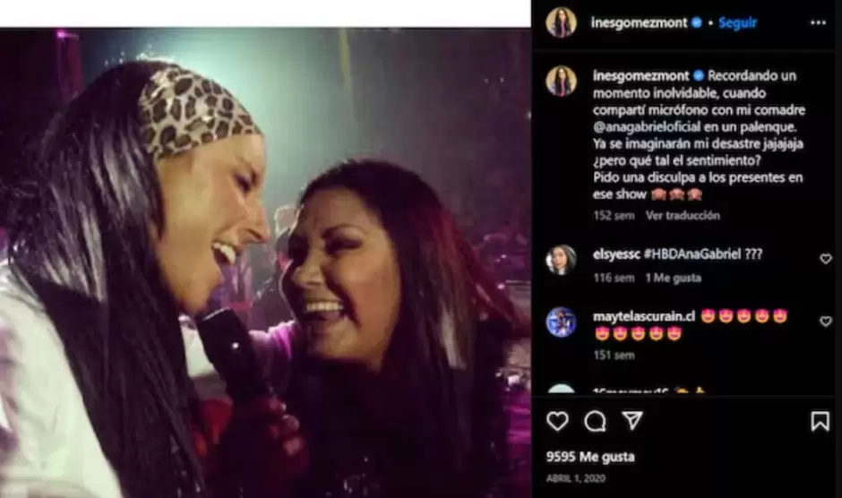 Ana Gabriel junto a Inés Gómez Mont