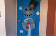 Reutilizan objetos para decorar puertas con temtica navidea en la Unison