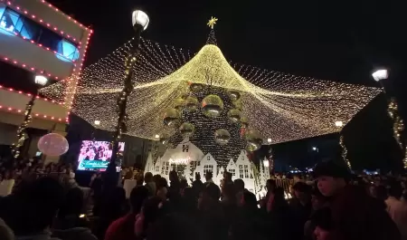 Iluminacin navidea en el Centro Histrico