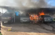 Incendio en taller deja a trabajador con quemaduras