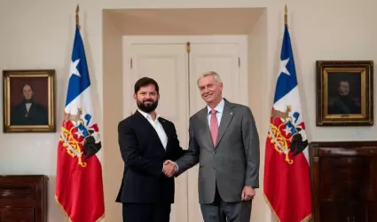 Gabriel Boric recibi� en el Palacio de La Moneda al presidente electo, Jos� Anto