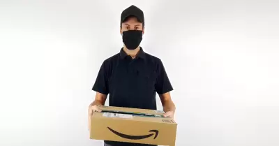entrega, hombre, terreno, paquete, transporte, amazon, caja, cartulina
