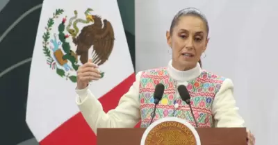 Claudia Sheinbaum durante su conferencia matutina desde Palacio Nacional.