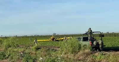 Cae avioneta fumigadora en Ahome, Sinaloa
