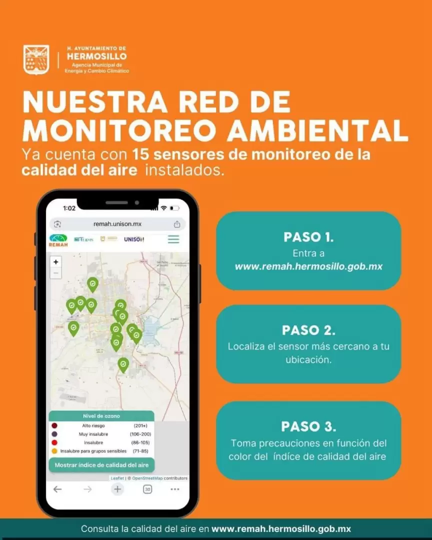 Red de monitoreo de calidad del aire.