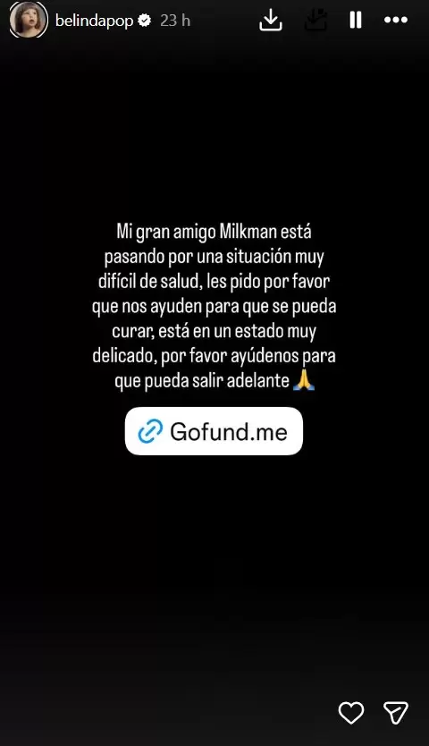 Belinda pide ayuda para un amigo enfermo