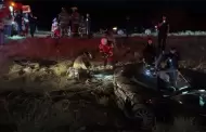 Aparatoso volcamiento deja 5 heridos en la carretera Guaymas-Hermosillo