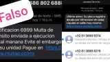 Mensajes falsos de multas y adeudos de tr�nsito