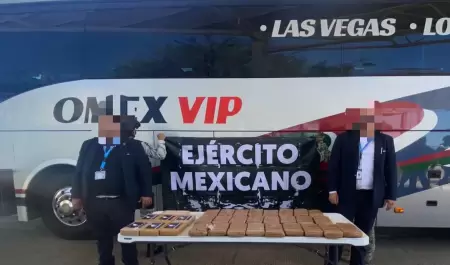 Aseguran coca�na y goma de opio en un autob�s de pasajeros