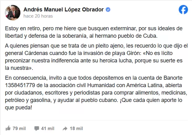 Llamado de AMLO