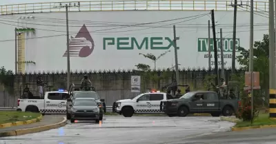 Un incendio se registr� en el l�mite exterior de la Refiner�a Olmeca en Dos Boca