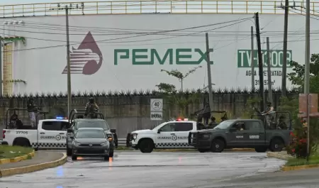 Un incendio se registr� en el l�mite exterior de la Refiner�a Olmeca en Dos Boca