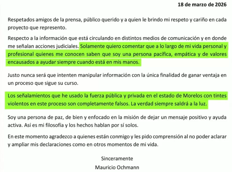 Mauricio Ochmann niega presunto despojo y da�o de inmueble en Tepoztl�n