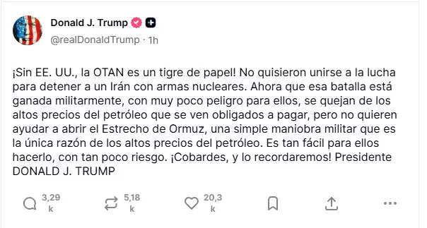 Donald Trump en Truth Social