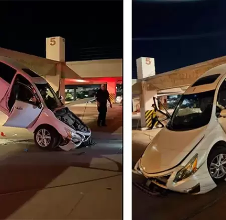 Ca�da de auto en estacionamiento de la Universidad de Sonora