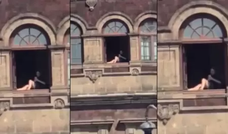 Mujer tomando el sol en Palacio Nacional
