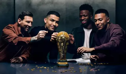 Encuentro de Messi, Cristiano, Mbapp� y Vin�cius en comercial de LEGO