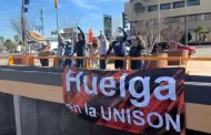 Staus despliega protestas en Hermosillo con lonas