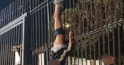 Queda colgado al intentar robar en parroquia