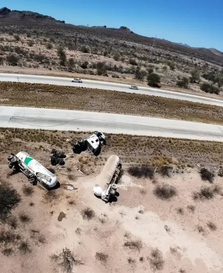 Volcamiento de pipa que transportaba amoniaco