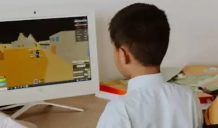 Ni�o jugando videojuegos