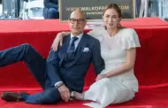 Emily Blunt y Stanley Tucci develan sus estrellas en el Paseo de la Fama en Hollywood