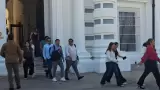 Evacuaci�n del Palacio de Gobierno como parte del Simulacro Nacional