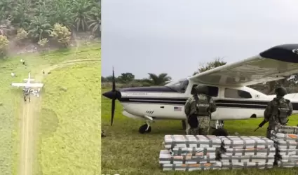 Aseguran aeronave con m�s de media tonelada de coca�na en Tabasco