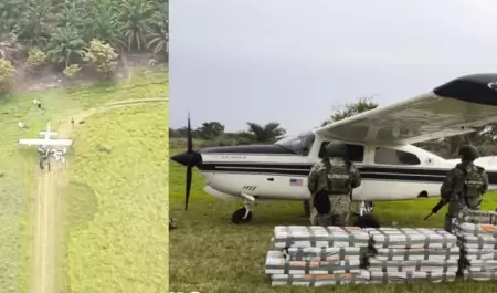 Aseguran aeronave con m�s de media tonelada de coca�na en Tabasco