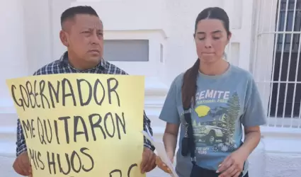 Pareja pide que DIF de SLRC les regrese a sus hijos