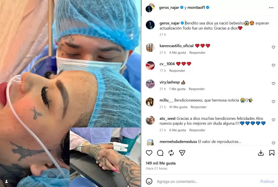 Mona y Geros anuncian la llegada de su bebé
