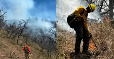 Combate de incendio forestal en Tarachi