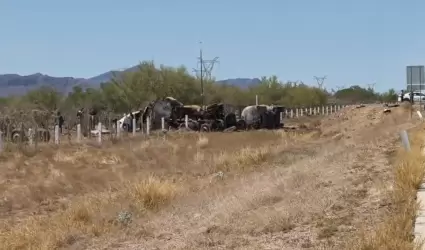 Volcamiento de pipa con combustible