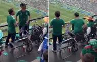 Aficionado en silla de ruedas se pone de pie durante partido inaugural