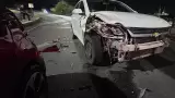 Choque en distribuidor vial